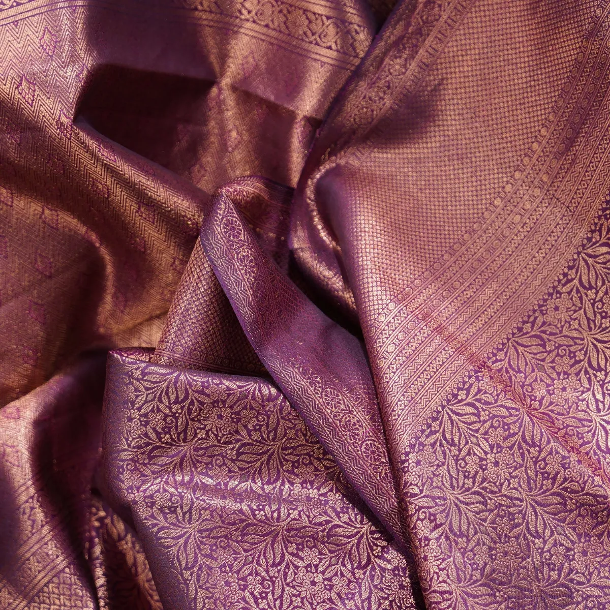 Kanchipuram Silk Saree Unique Self Design Silk Fast Mettalic Jari