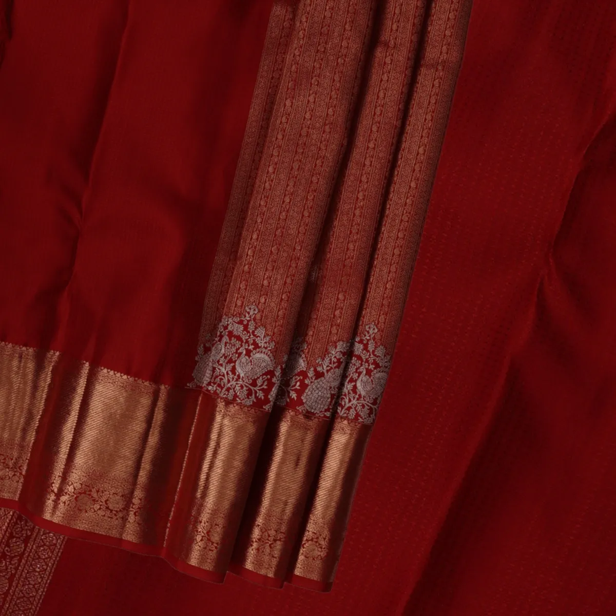 Kanchipuram Handloom Silk Saree Pure Red Gold Jari