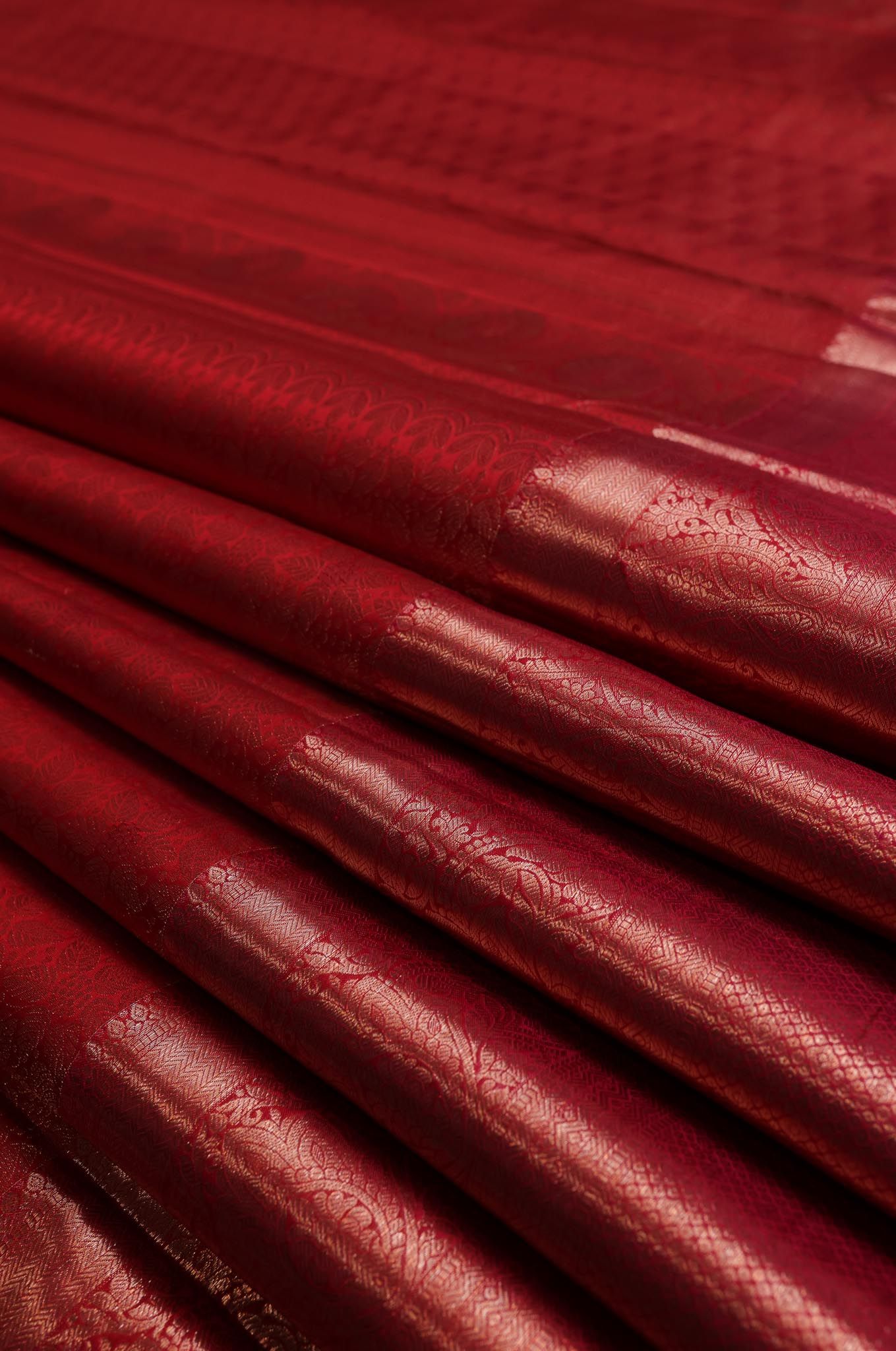 Tomato Pink Kanchipuram Silk Saree