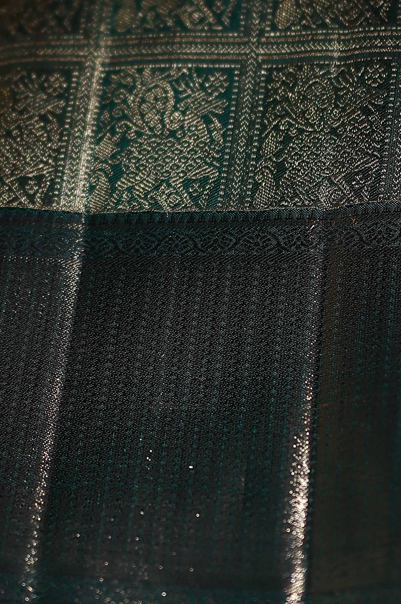 Chrome Green Kanchipuram Silk Saree