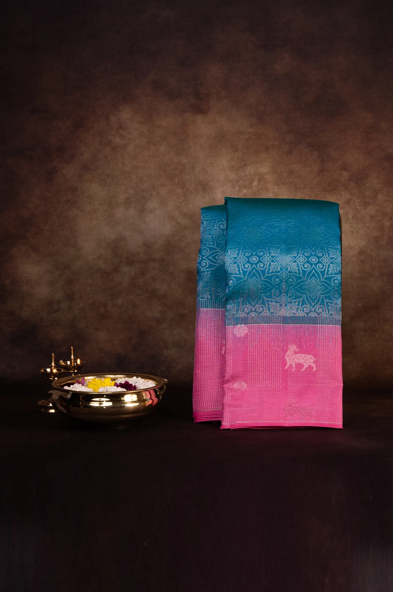 Mayuri Silk Party Pink Border Deep Sky Blue Colour Saree