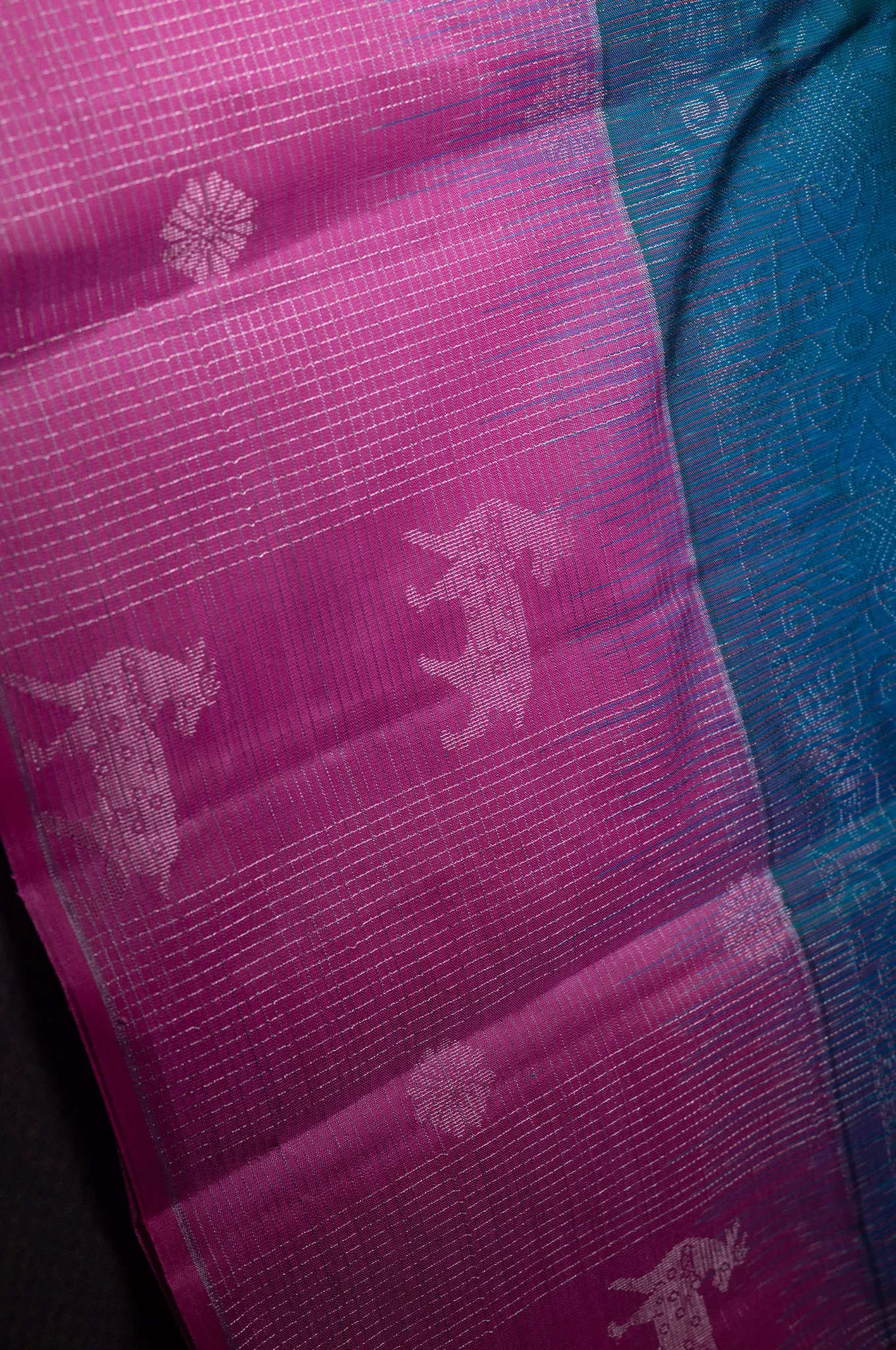 Mayuri Silk Party Pink Border Deep Sky Blue Colour Saree