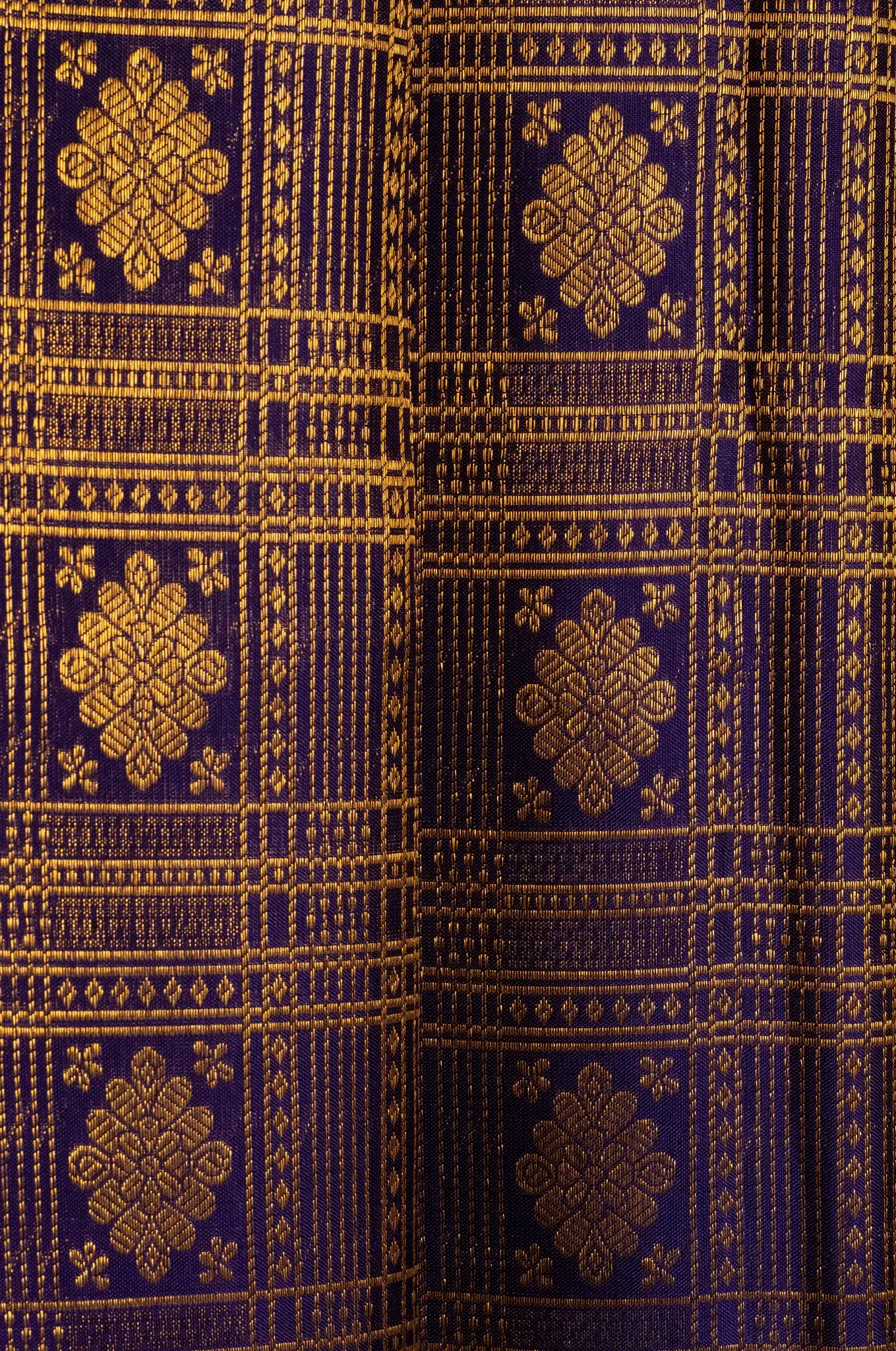 Kanchipuram Navy With Dark Purple Border