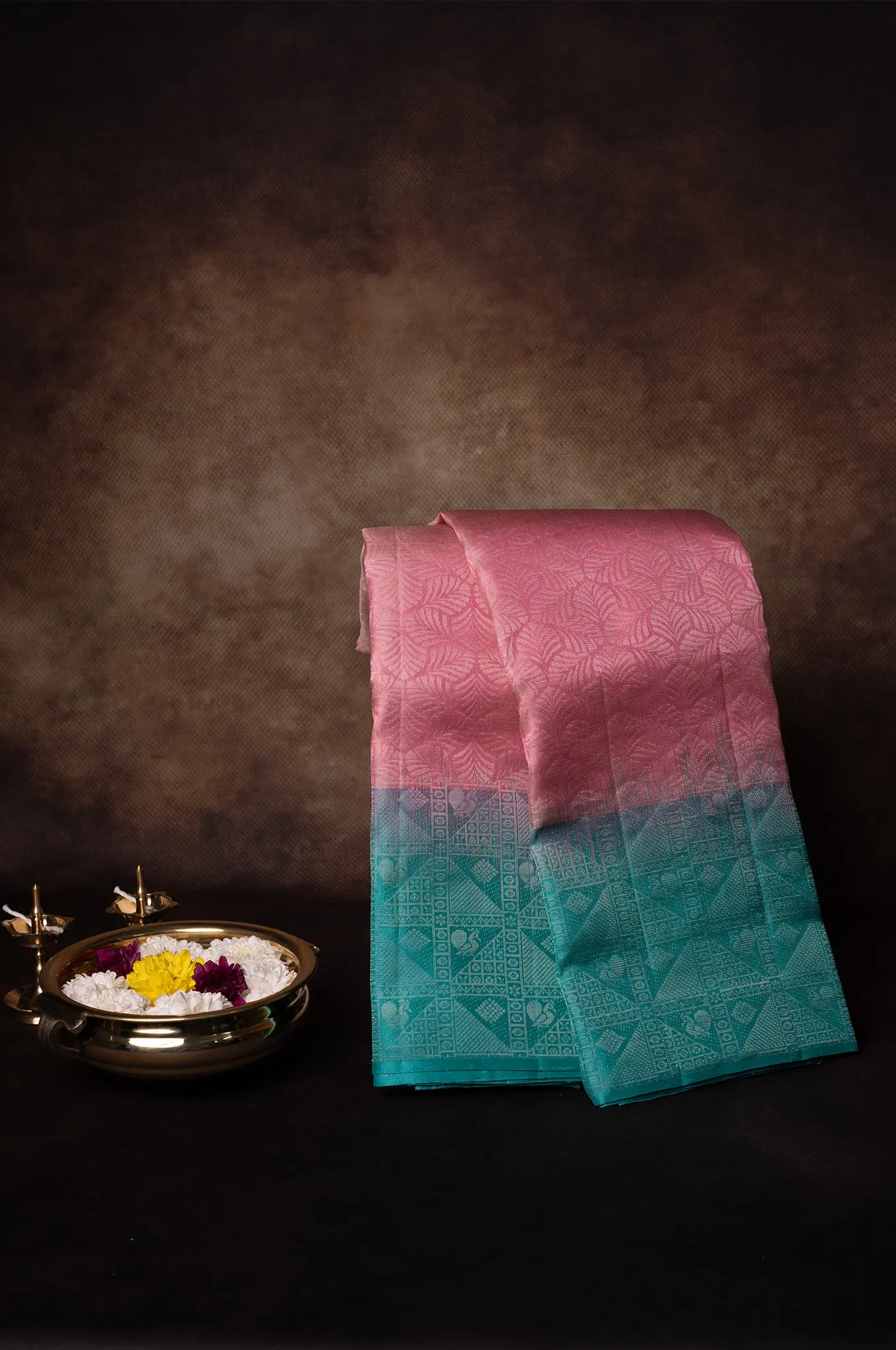 Mayuri Silk Party Pink With Deep Sky Blue Border