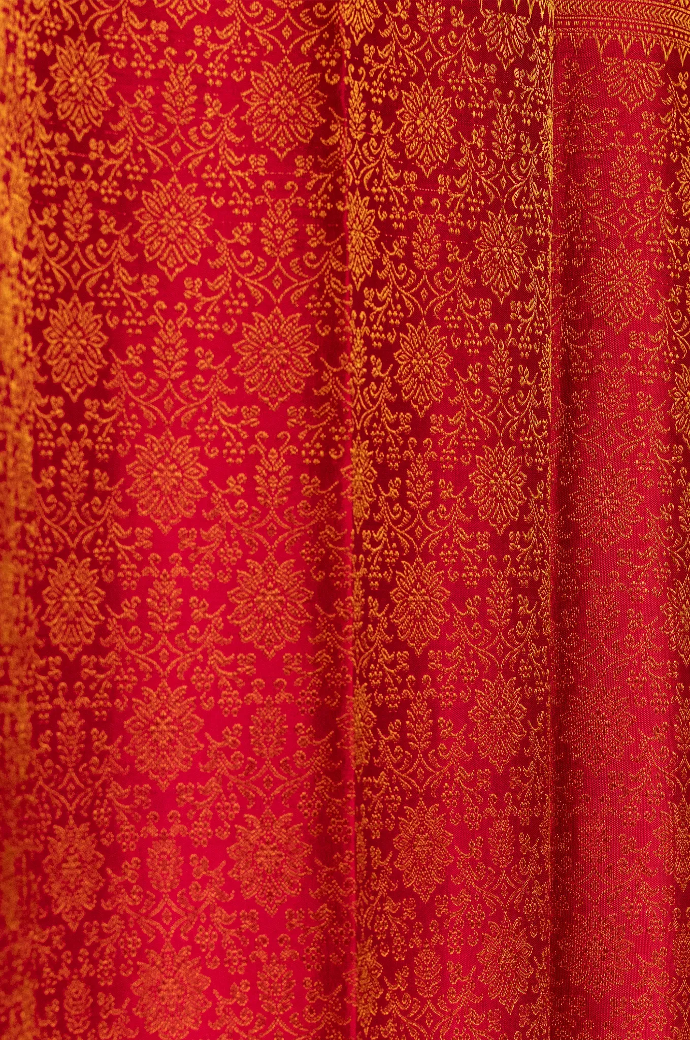 Kanchipuram Crimson Red Colour And Self Border