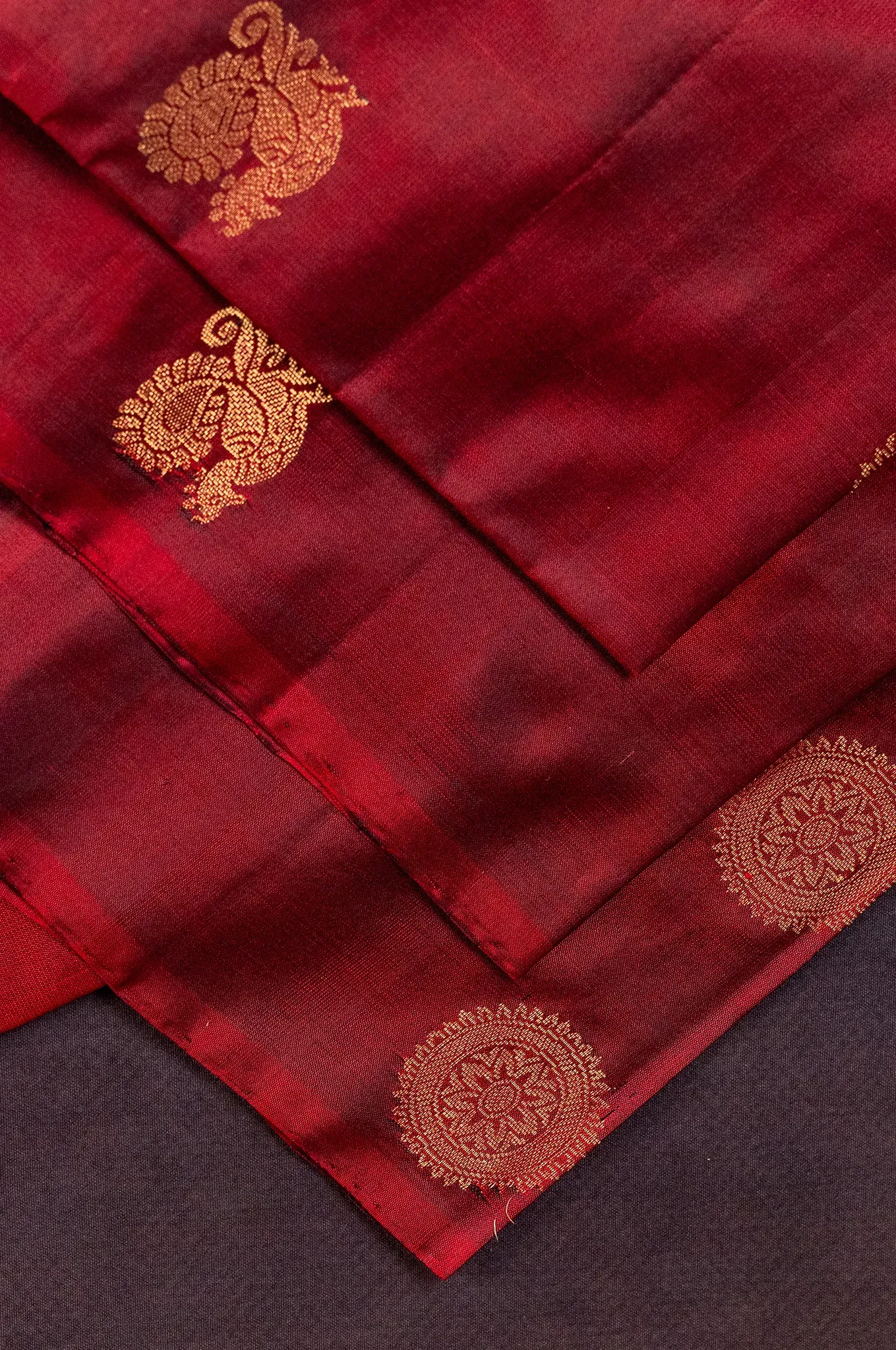 Mayuri Silk Dark Burgundy Colour Saree