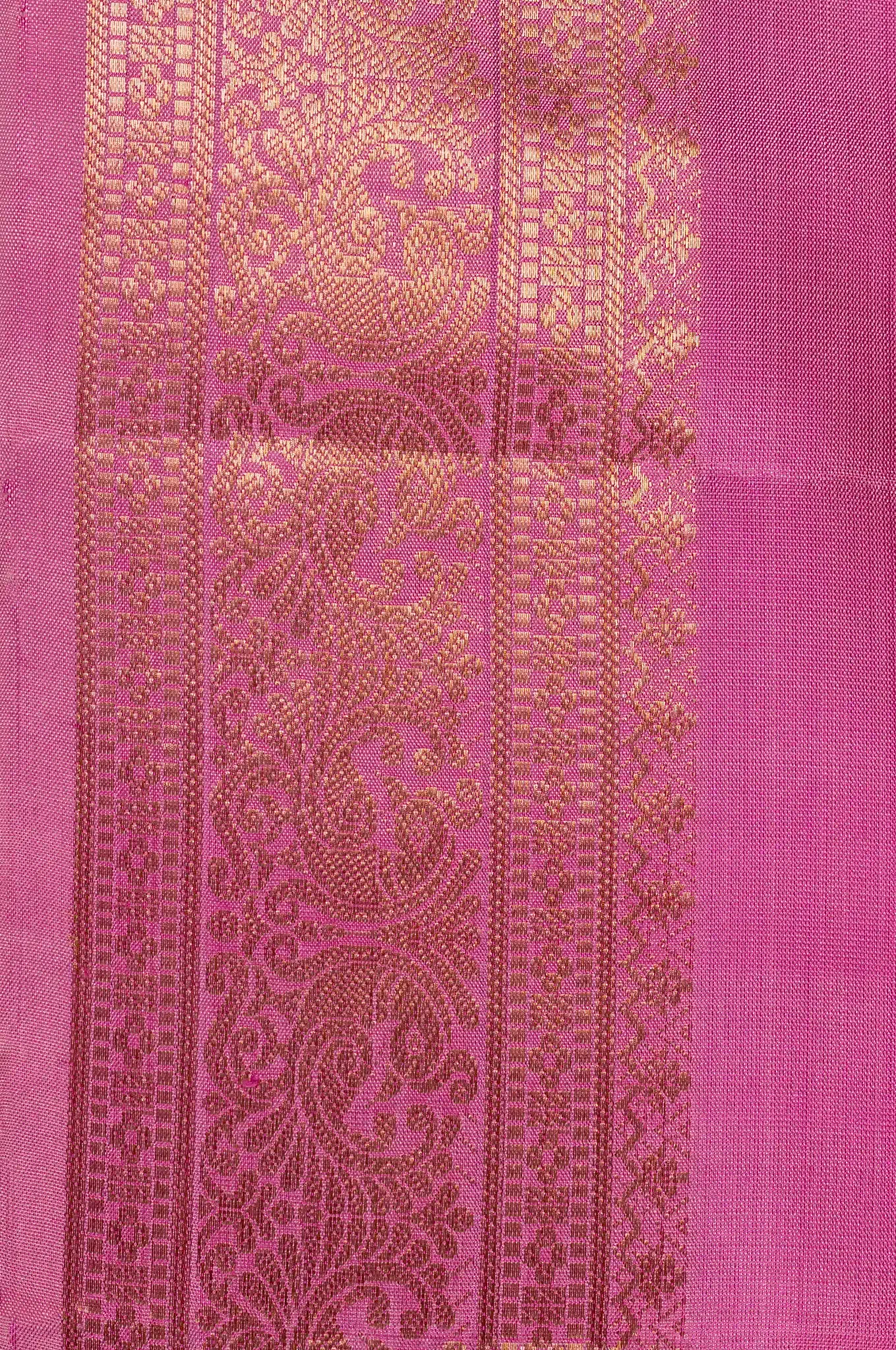 Mayuri Silk Hot Pink Self Saree