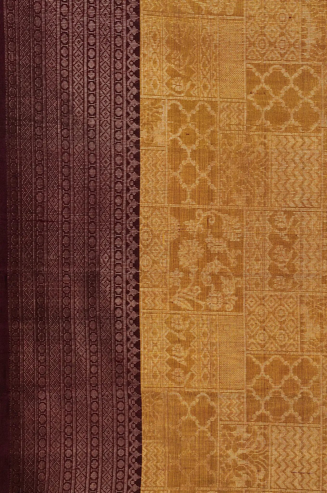 Mayuri Silk Yellow Dark Wine Border