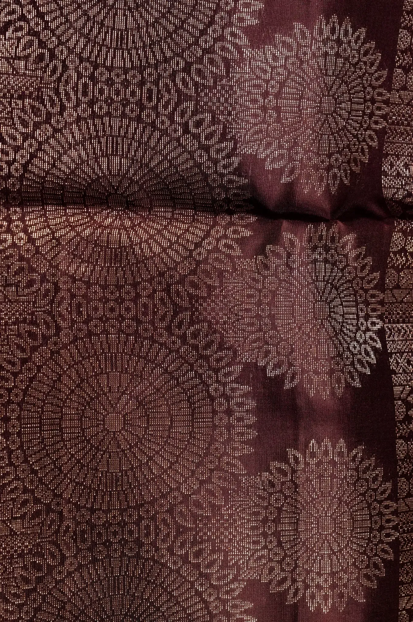 Mayuri Silk Dark Cream Colour Dark Brown Contrast Border