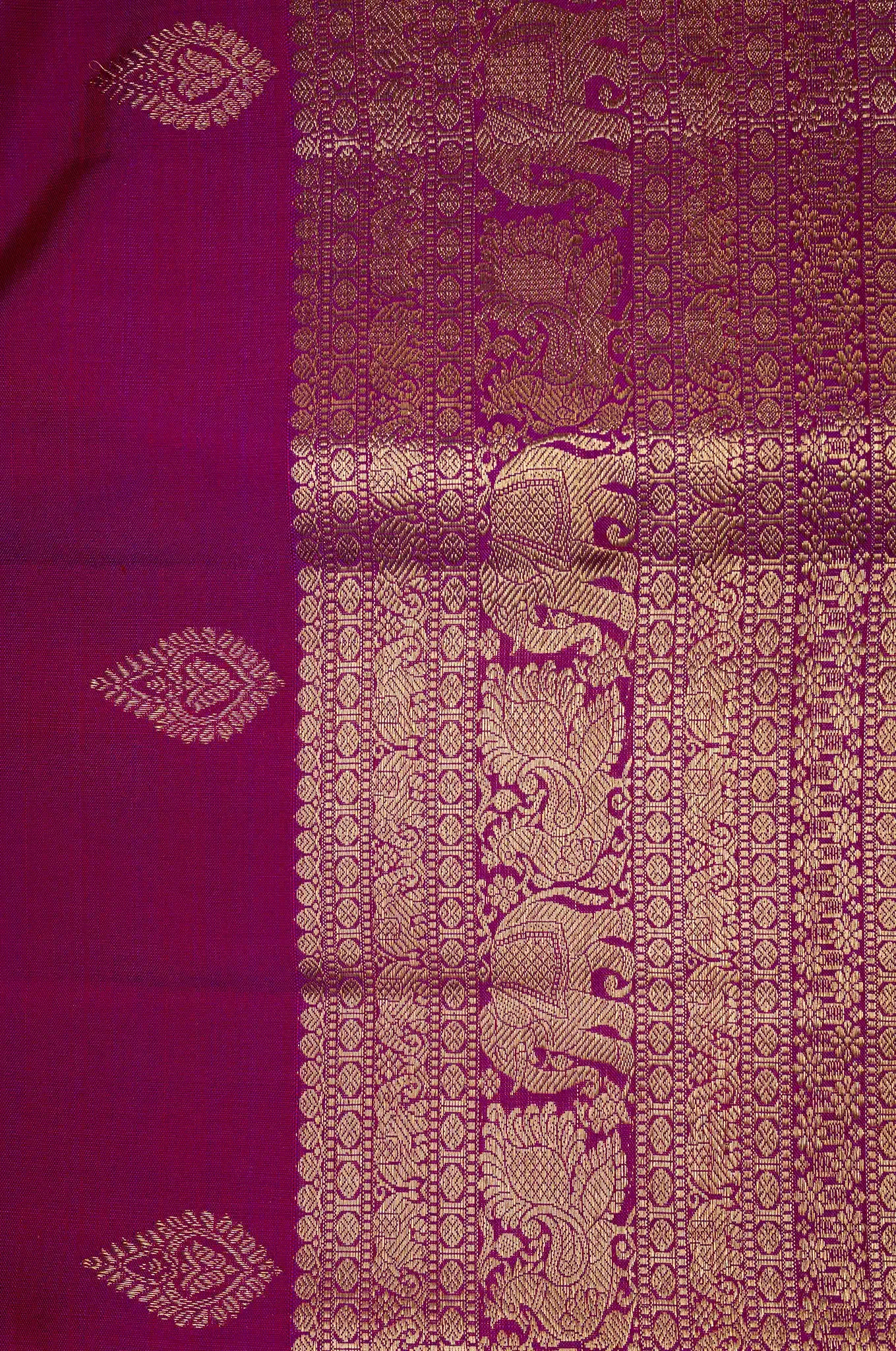 Deep Purple Colour Self Saree Arani Silk