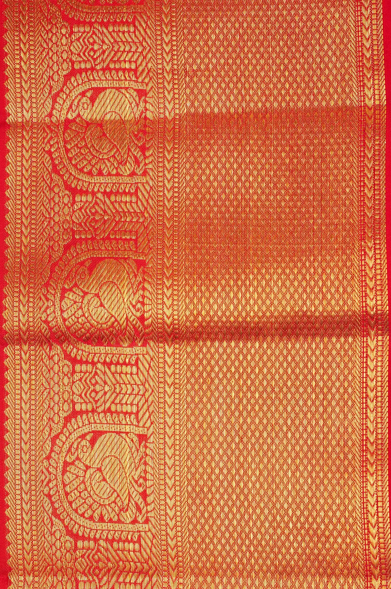 Cream Colour With Red Border Kanchipuram Silk