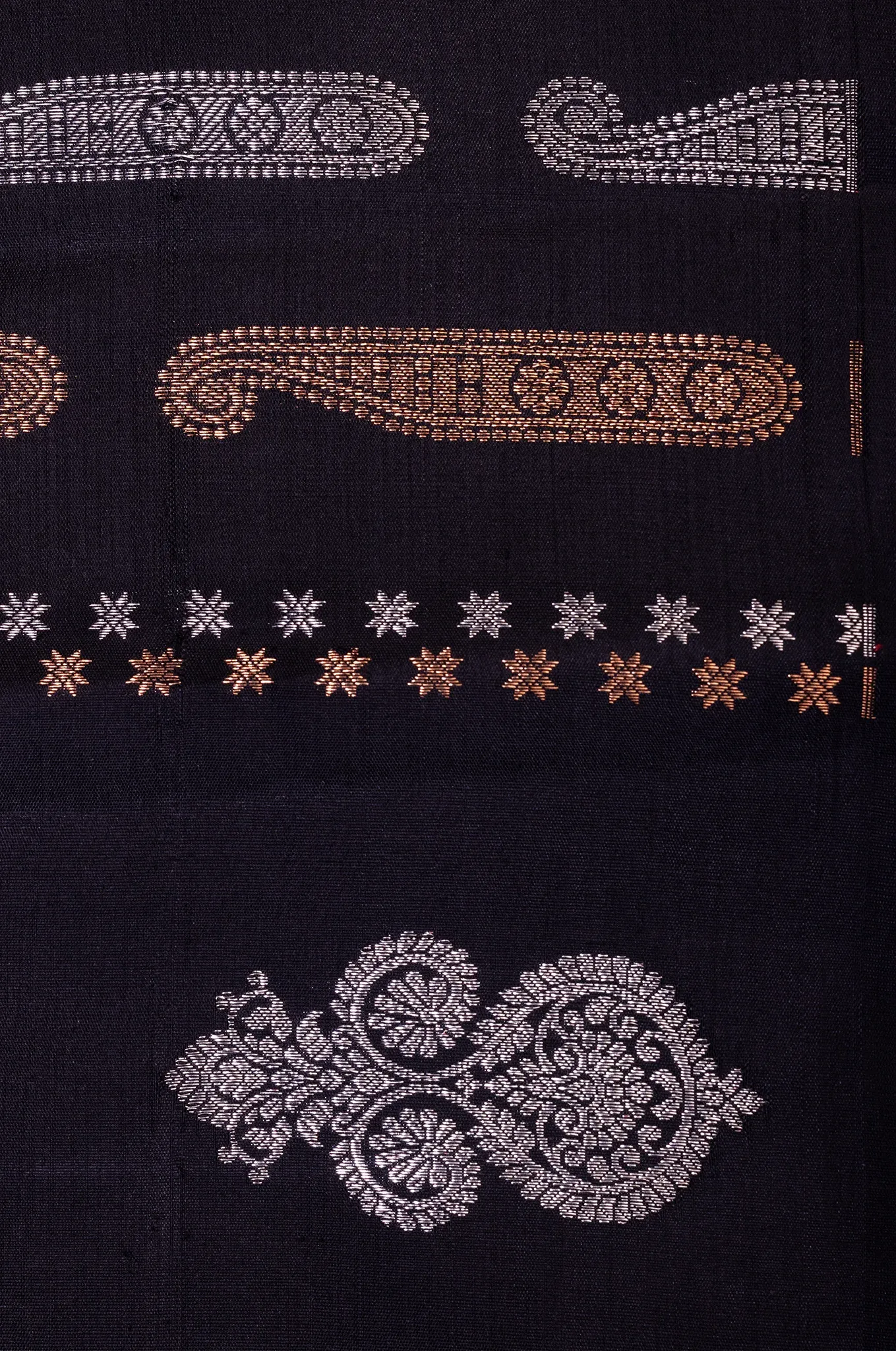 Black Saree With Magentha Blouse Arani Silk