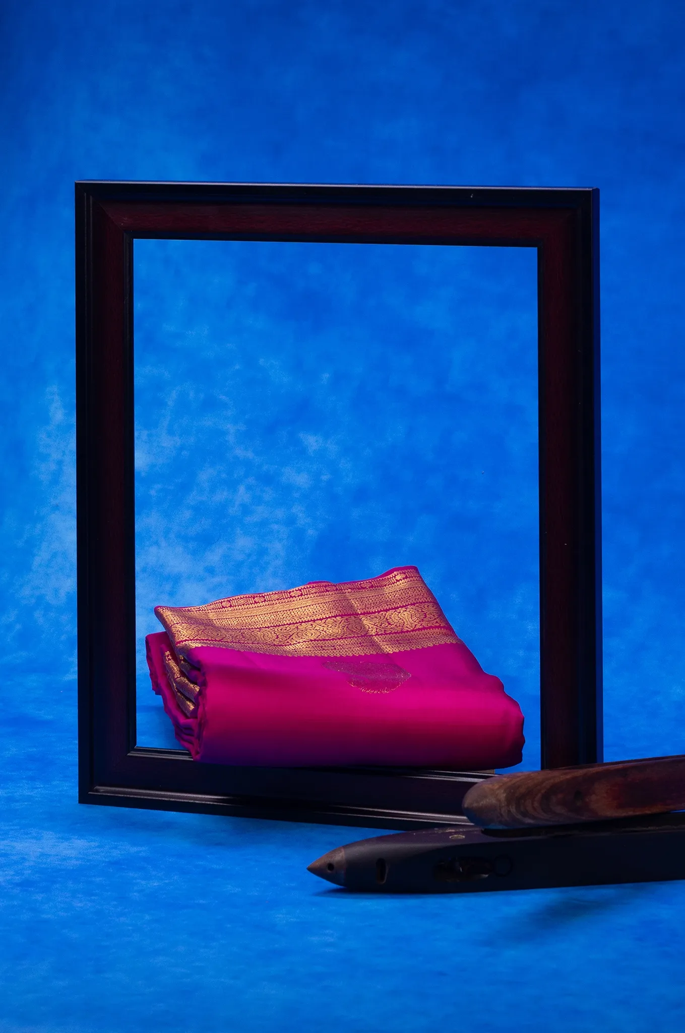 Fuchsia Colour Self Saree Arani Silk