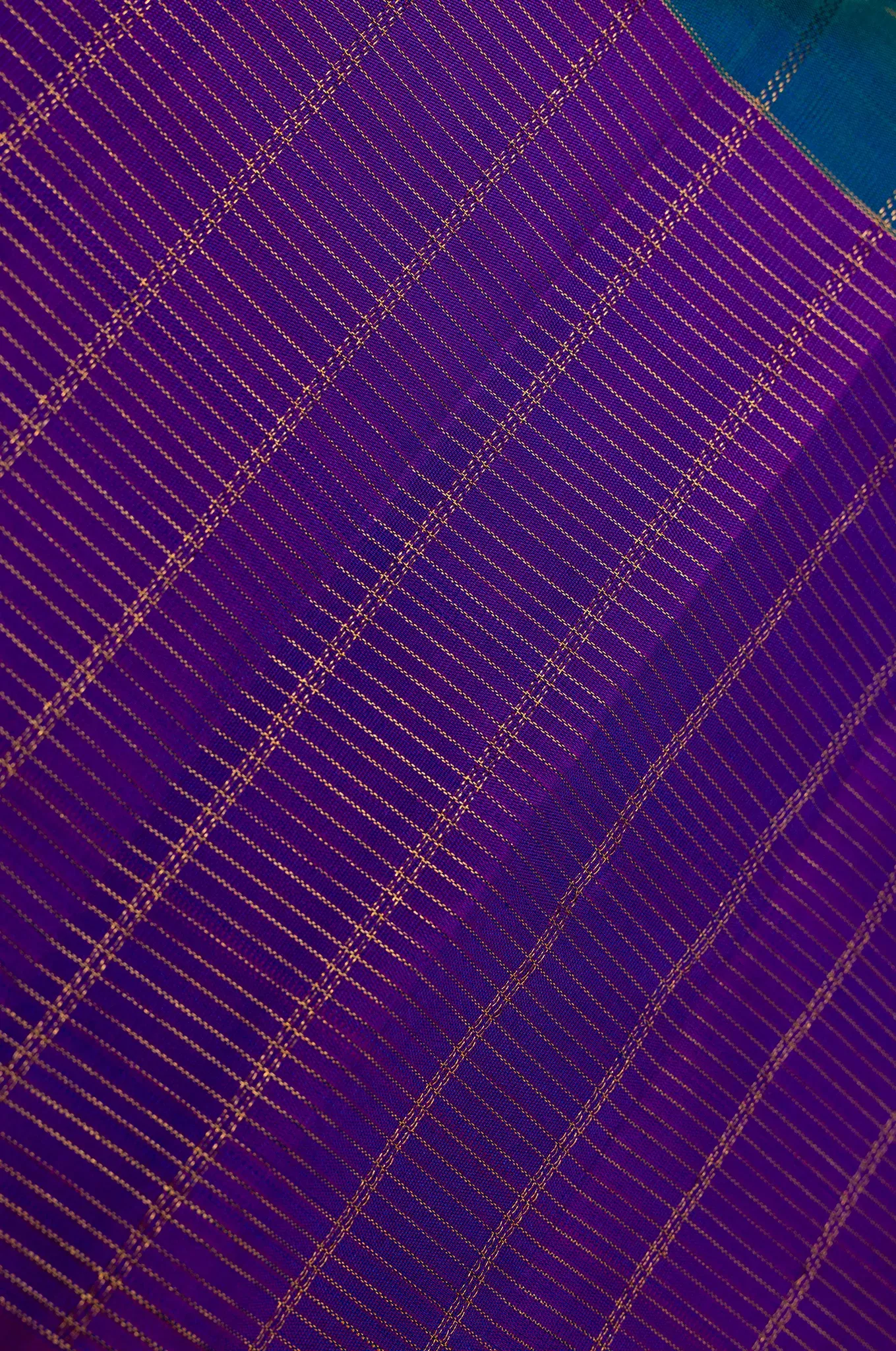 Peacock Colour With Vibrant Purple Arani Silk