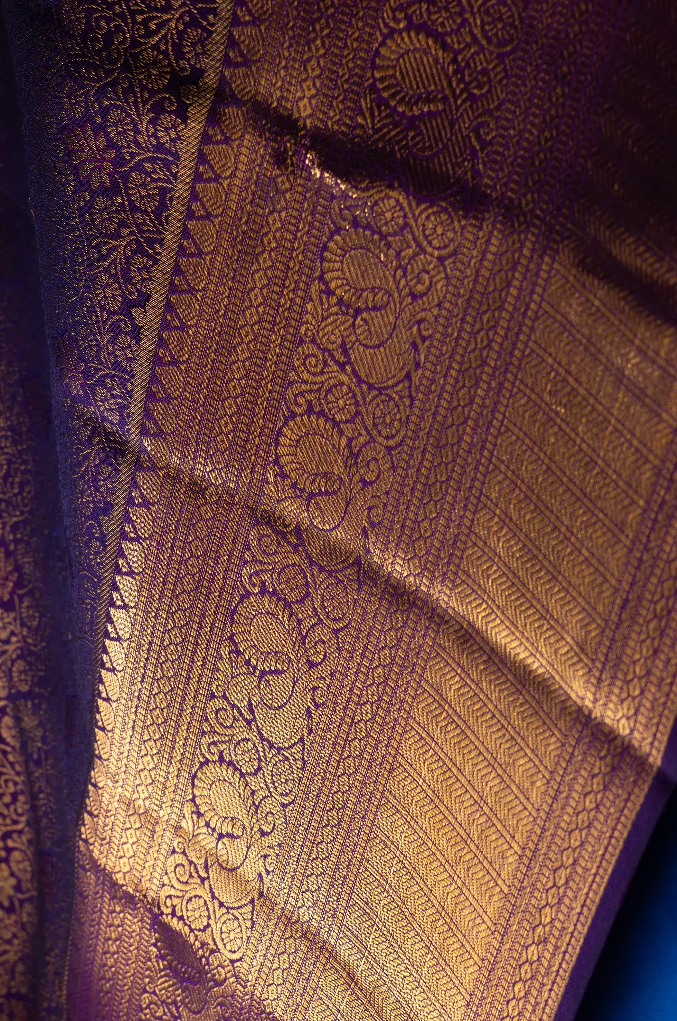 Deep Shade Purple Self Saree Kanchipuram Silk