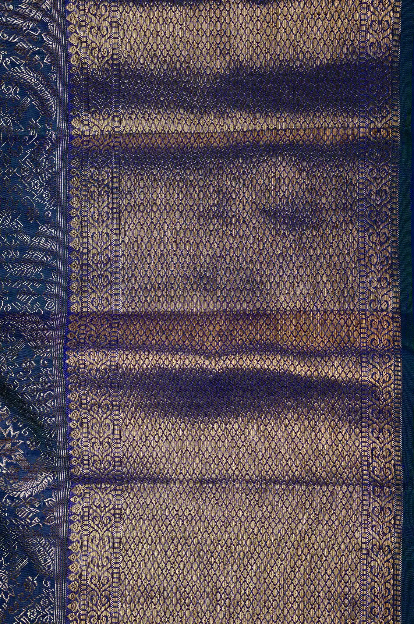 Peacock Blue Self Saree Kanchipuram Silk