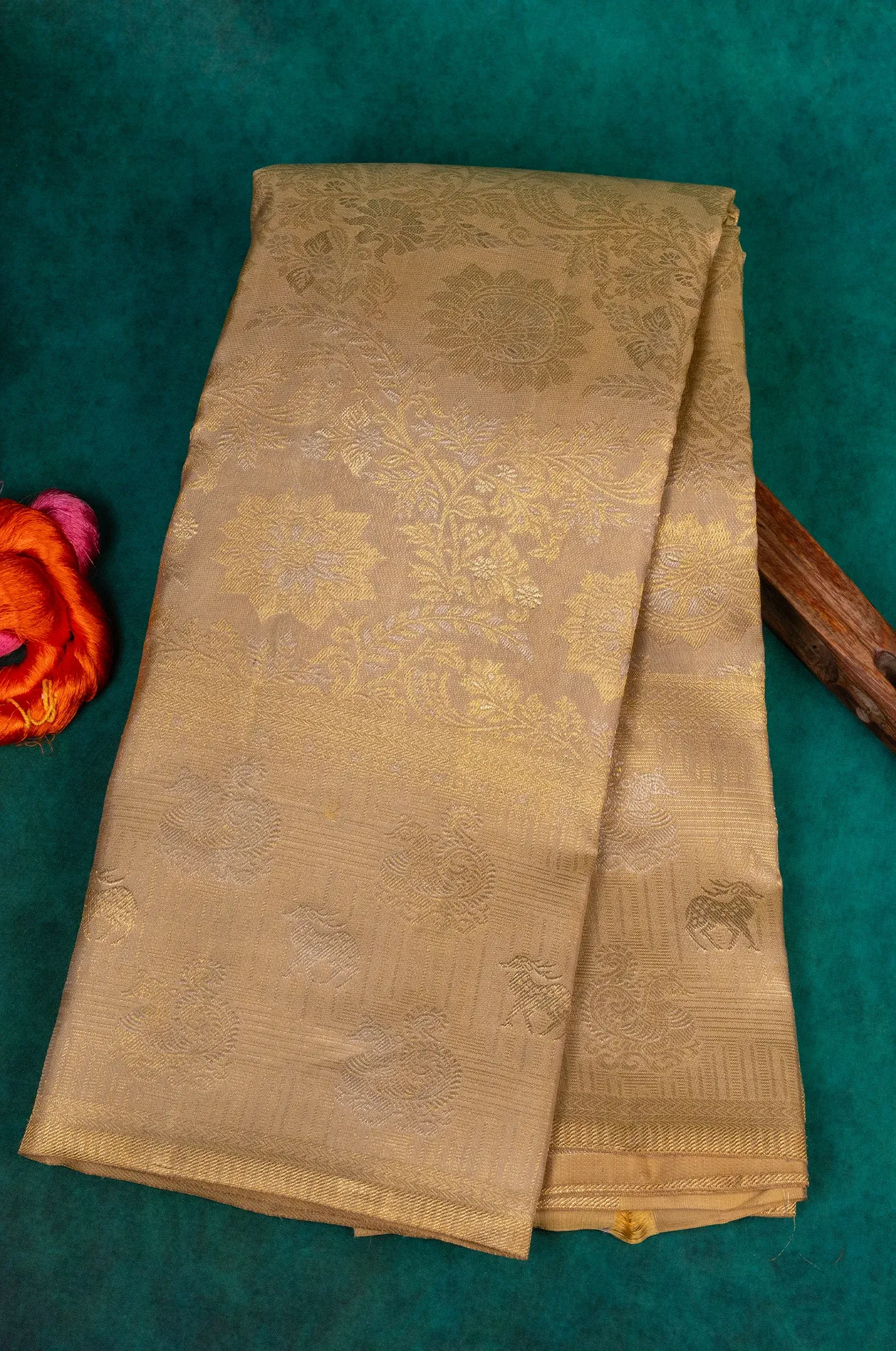 Pale Gold Kanchipuram Silk