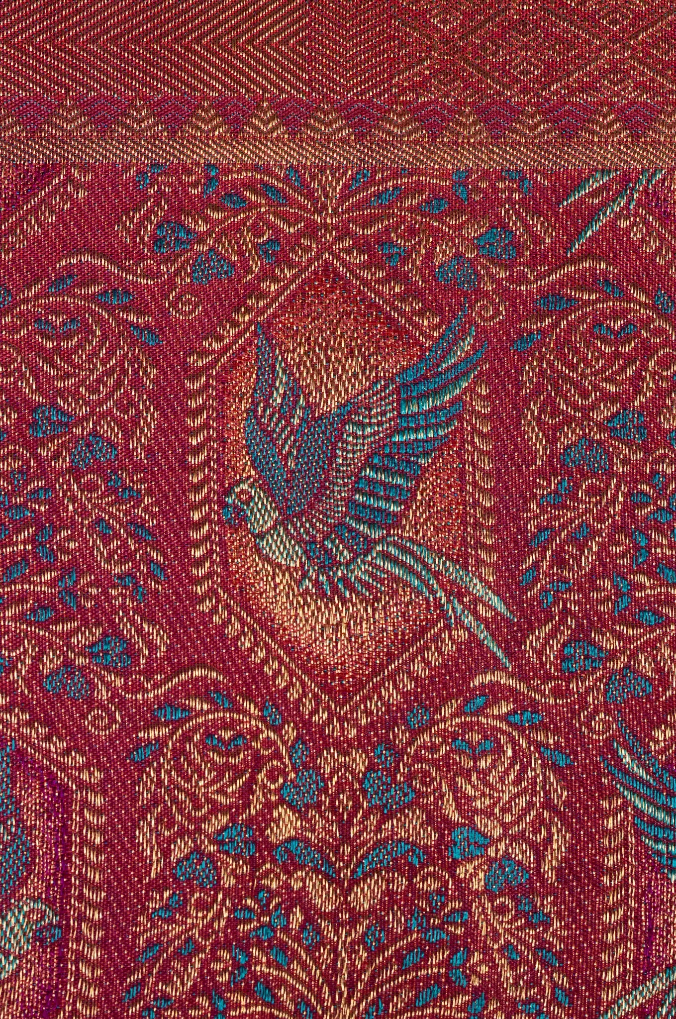 Bright Blue With Royal Blue Body Pink Contrast Kanchipuram Silk