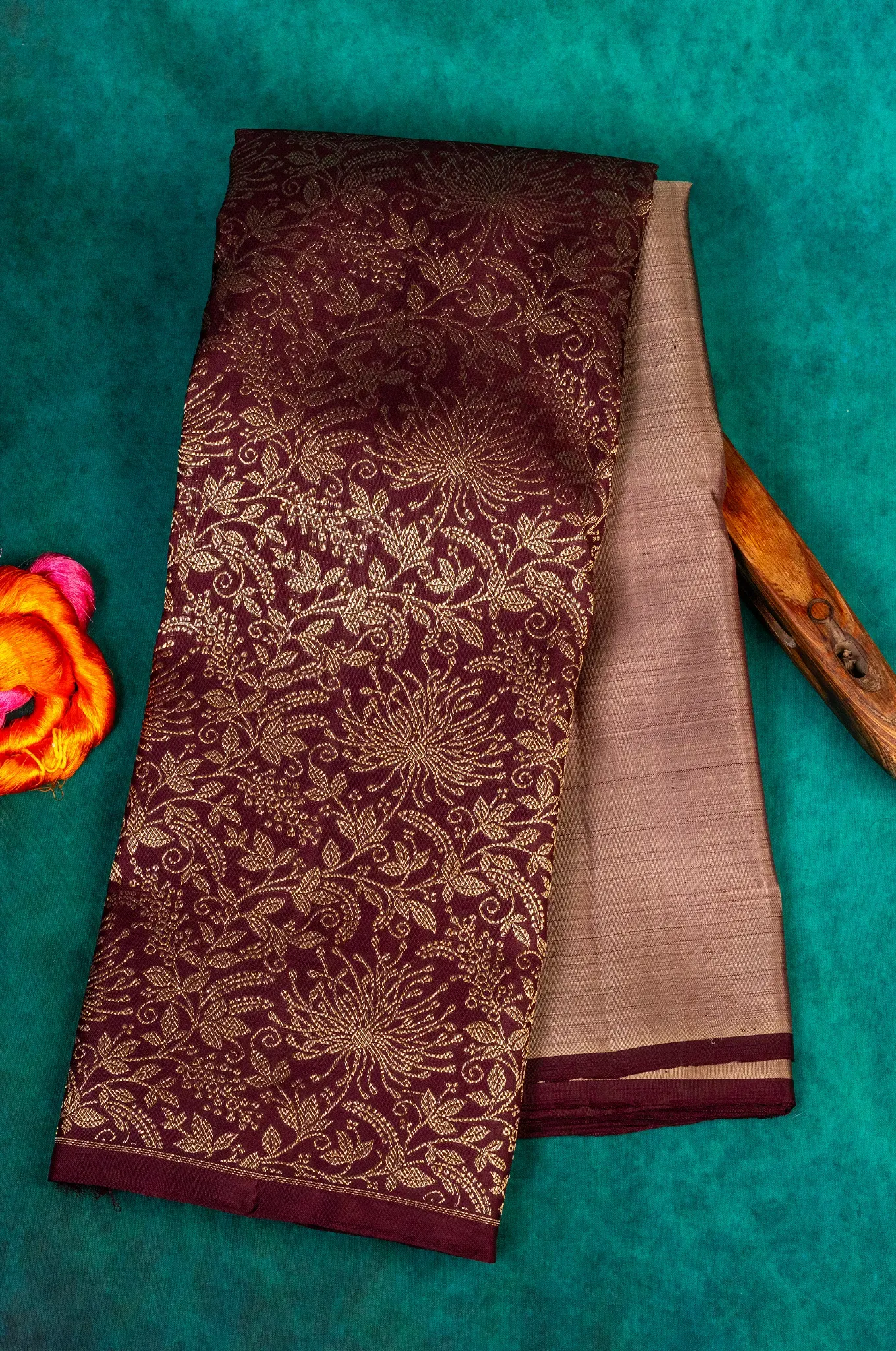 Wine Colour Arani Silk