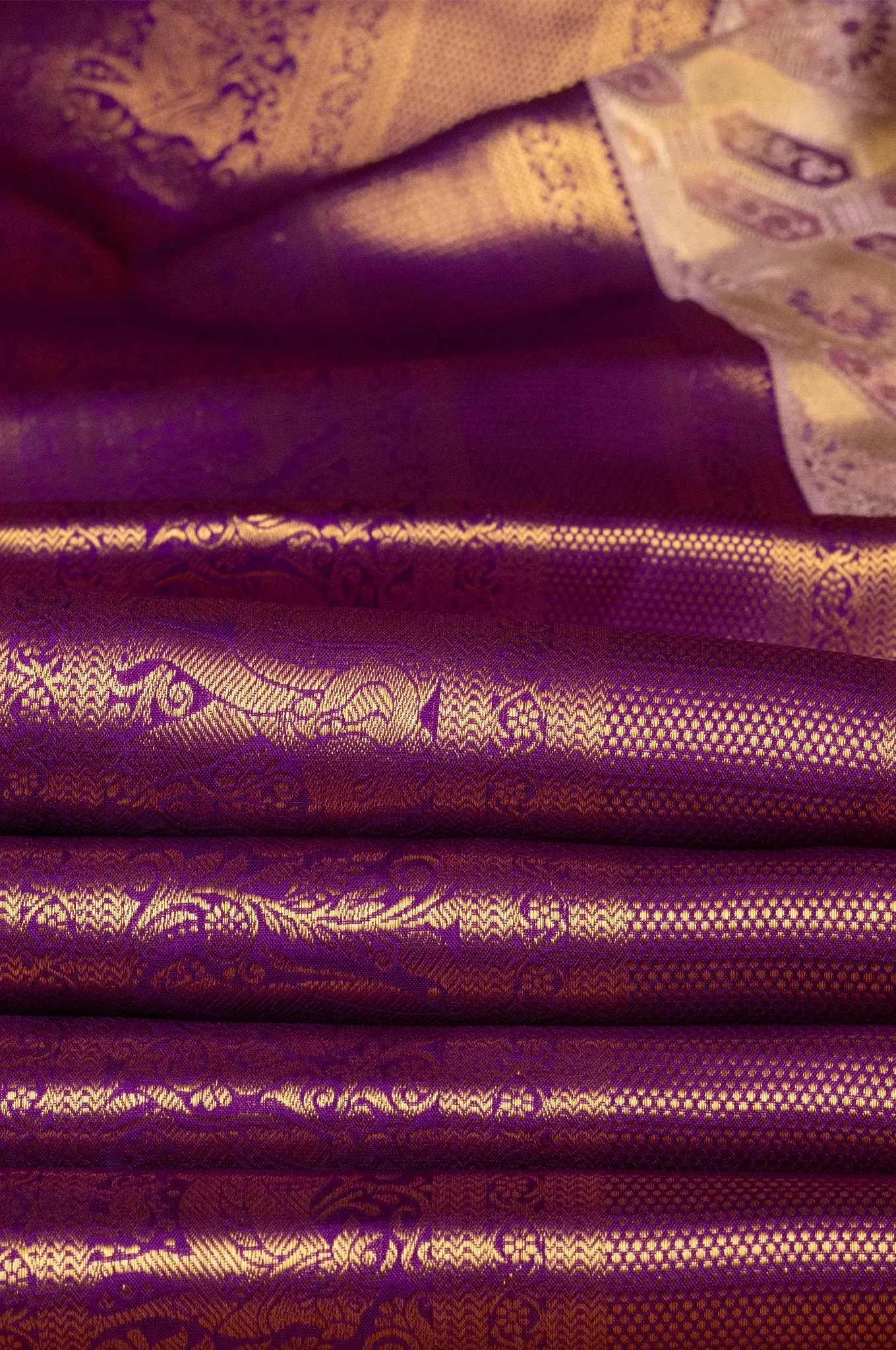 Magenta Hue With Golden Toned Border Kanchipuram Silk